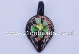 LP83 12*30*57mm leaf inner flower lampwork glass pendants