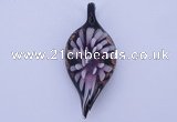 LP88 11*26*60mm leaf inner flower lampwork glass pendants