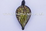 LP90 13*25*53mm leaf inner flower lampwork glass pendants