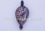 LP91 13*27*60mm leaf inner flower lampwork glass pendants