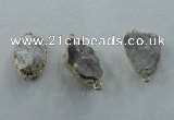 NGC100 18*25mm - 25*35mm freeform druzy agate connectors wholesale