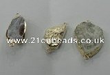 NGC101 20*30mm - 30*45mm freeform druzy agate connectors wholesale