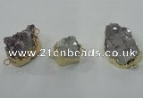 NGC103 18*25mm - 25*35mm freeform druzy agate connectors wholesale