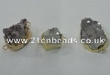 NGC103 18*25mm - 25*35mm freeform druzy agate connectors wholesale