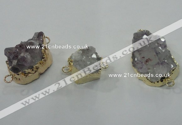 NGC103 18*25mm - 25*35mm freeform druzy agate connectors wholesale