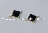 NGC1032 12*12mm diamond agate gemstone connectors wholesale