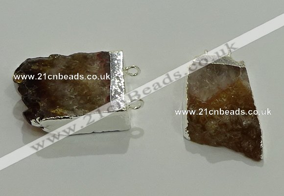 NGC1044 15*25mm – 25*30mm freeform citrine connectors wholesale