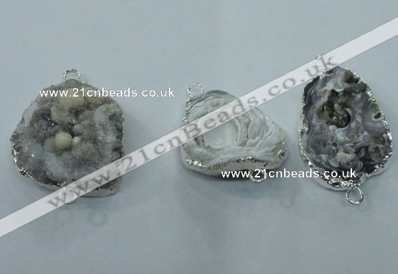 NGC105 25*35mm - 30*40mm freeform druzy agate connectors wholesale