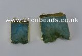 NGC1054 15*25mm – 25*30mm freeform druzy agate connectors wholesale