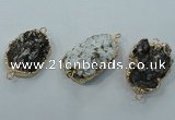 NGC106 25*35mm - 30*40mm freeform druzy agate connectors wholesale