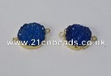 NGC1063 20*22mm freeform druzy agate connectors wholesale