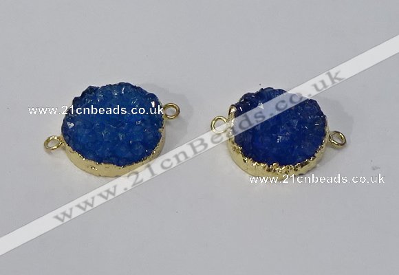 NGC1063 20*22mm freeform druzy agate connectors wholesale