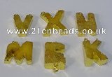 NGC1066 20*25mm - 25*30mm letter druzy agate connectors wholesale