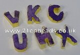 NGC1067 20*25mm - 25*30mm letter druzy agate connectors wholesale