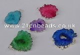 NGC1082 15*20mm - 30*35mm freeform druzy agate connectors wholesale