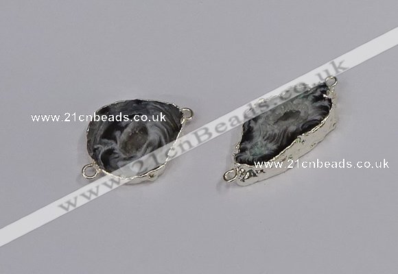 NGC1085 18*25mm - 25*35mm freeform druzy agate gemstone connectors