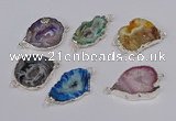 NGC1091 18*25mm - 25*35mm freeform druzy agate gemstone connectors