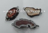 NGC110 20*30mm - 35*40mm freeform druzy agate connectors wholesale