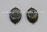 NGC1109 25*35mm oval druzy agate connectors wholesale