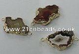 NGC111 20*30mm - 35*40mm freeform druzy agate connectors wholesale