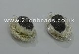 NGC1120 22*30mm - 25*35mm freeform druzy agate connectors wholesale