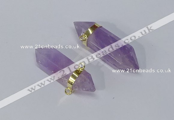 NGC1129 12*40mm - 12*45mm sticks amethyst connectors wholesale