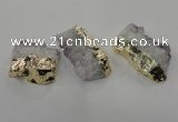 NGC113 35*45mm - 35*65mm freeform druzy agate connectors wholesale