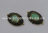 NGC1132 25*35mm oval Australia chrysoprase connectors wholesale