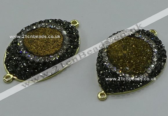 NGC1149 25*35mm freeform druzy agate connectors wholesale