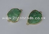 NGC1150 20*30mm - 30*35mm freeform green fluorite connectors