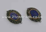 NGC1160 25*35mm oval lapis lazuli gemstone connectors wholesale