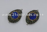 NGC1166 25*35mm freeform lapis lazuli gemstone connectors wholesale