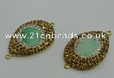 NGC1169 25*35mm teardrop Australia chrysoprase connectors wholesale