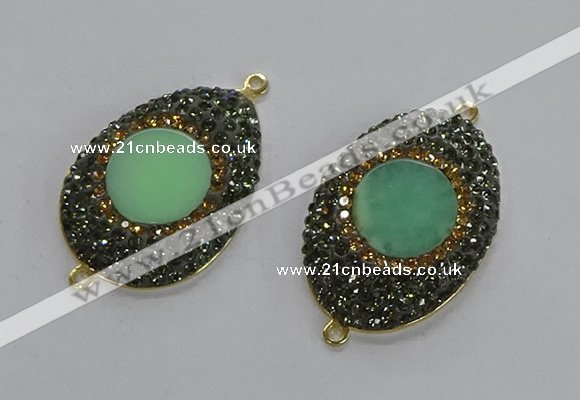 NGC1177 25*35mm freeform Australia chrysoprase connectors wholesale