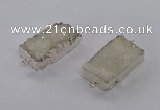 NGC1180 20*30mm - 22*35mm rectangle druzy agate connectors