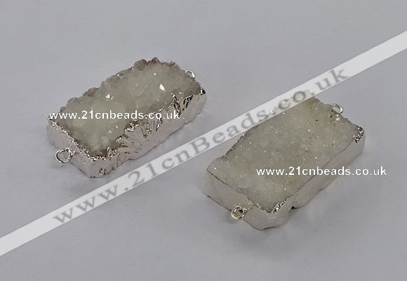 NGC1180 20*30mm - 22*35mm rectangle druzy agate connectors