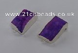 NGC1182 20*30mm - 22*35mm rectangle druzy agate connectors