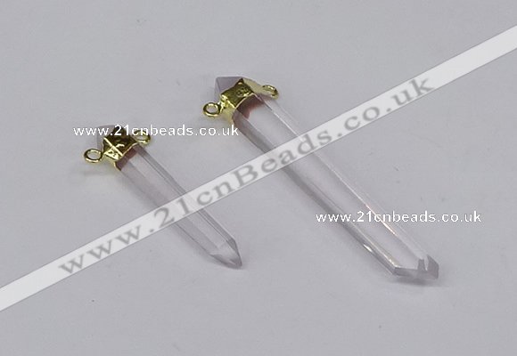 NGC1198 8*35mm - 10*60mm sticks white crystal connectors wholesale