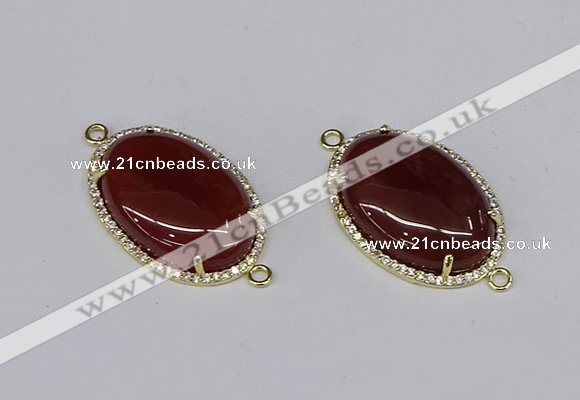 NGC1204 22*30mm oval agate gemstone connectors wholesale