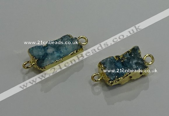NGC1225 10*14mm - 12*16mm rectangle druzy agate gemstone connectors