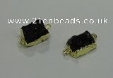 NGC1228 10*14mm - 12*16mm rectangle druzy agate gemstone connectors