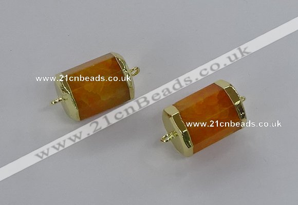 NGC1261 15*20mm faceted tube agate gemstone connectors wholesale