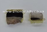 NGC1271 25*40mm - 30*42mm freeform druzy agate connectors