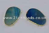 NGC1283 45*75mm - 55*80mm freeform agate gemstone connectors