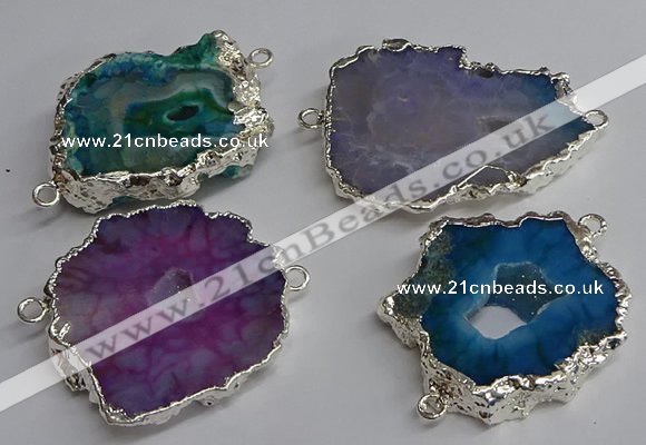 NGC1298 25*35mm - 35*45mm freeform druzy agate connectors