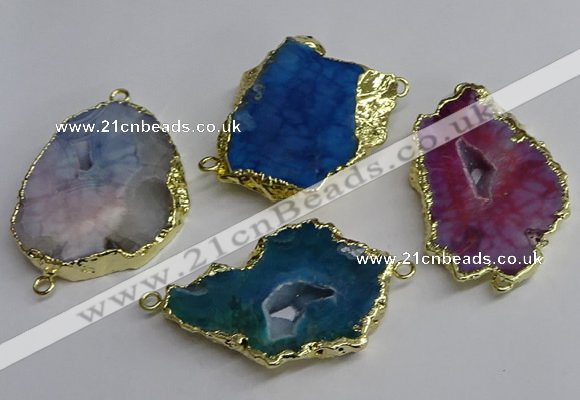 NGC1308 25*35mm - 35*45mm freeform druzy agate connectors