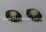 NGC1334 25*35mm oval druzy agate gemstone connectors