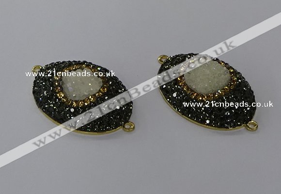 NGC1334 25*35mm oval druzy agate gemstone connectors