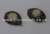 NGC1336 25*35mm oval & teardrop druzy agate gemstone connectors