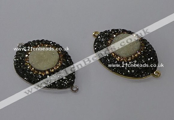 NGC1336 25*35mm oval & teardrop druzy agate gemstone connectors